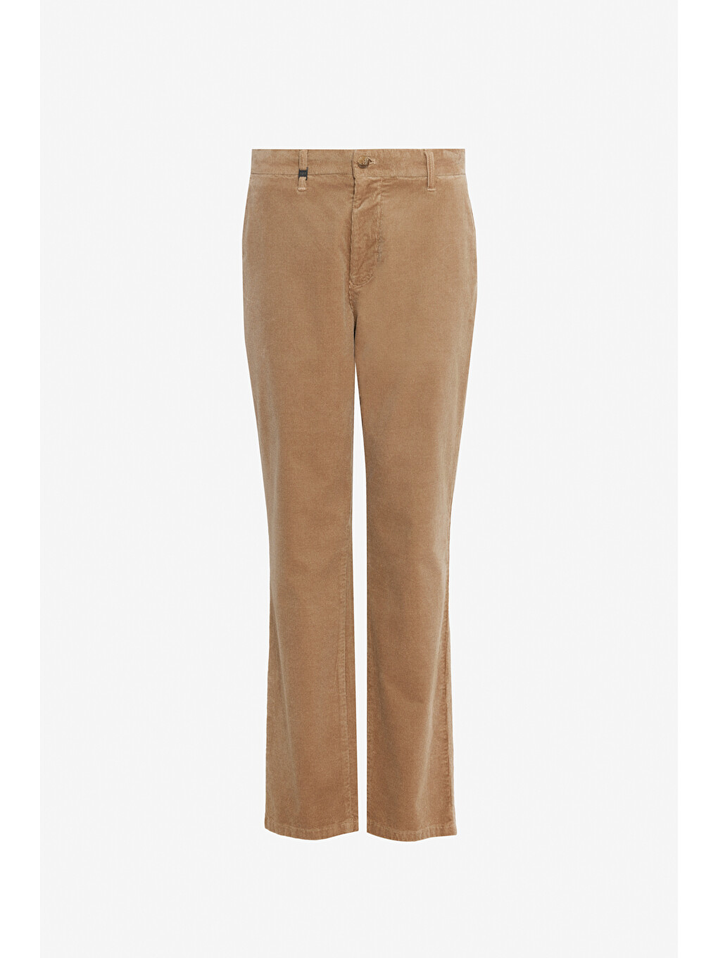 Erkek Bej Pamuklu Kadife Slim Fit Dar Kesim Yan Cepli Desenli Pantolon