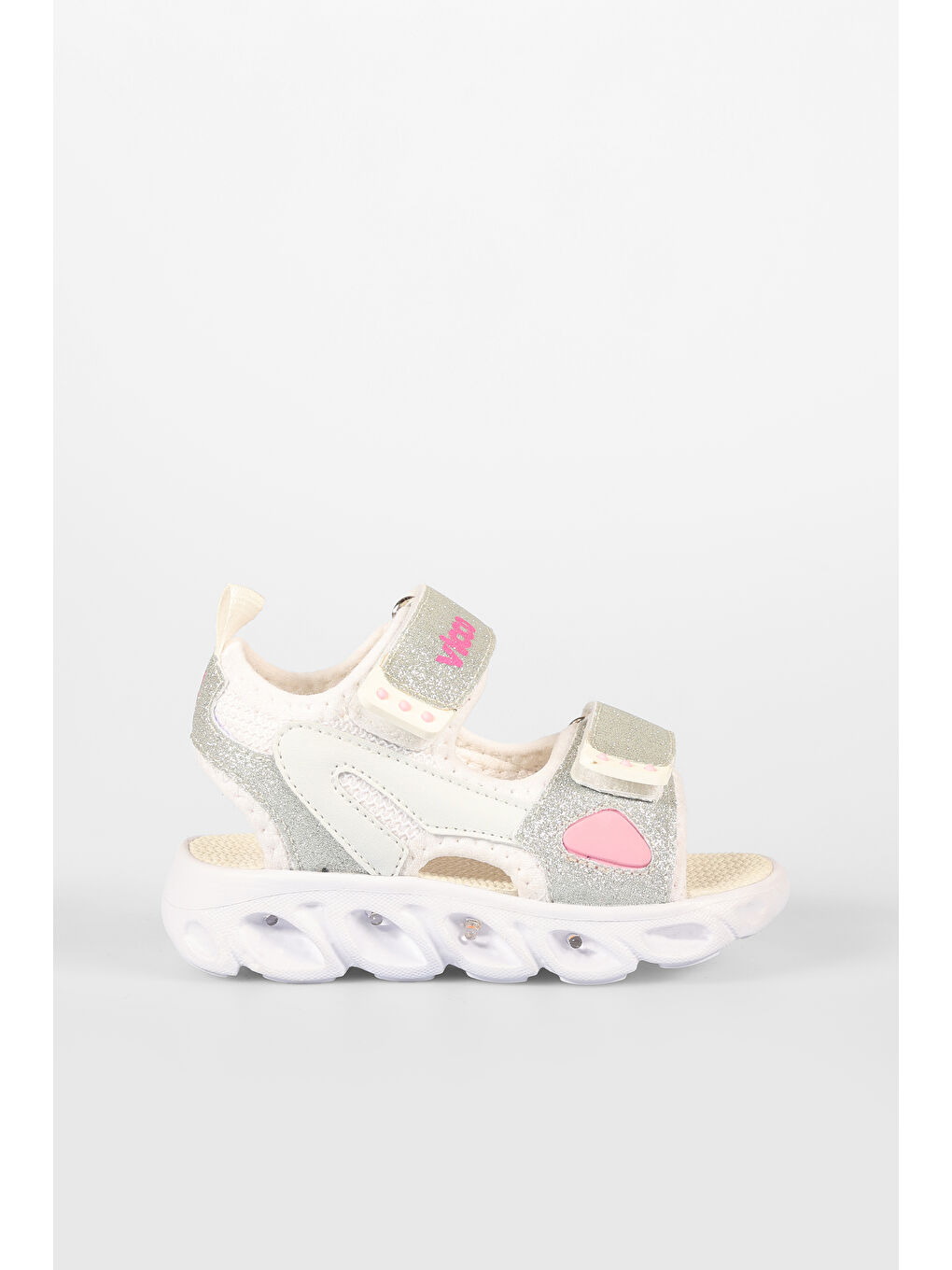 Roy Işıklı Kız Okul Öncesi Beyaz Sandalet-1