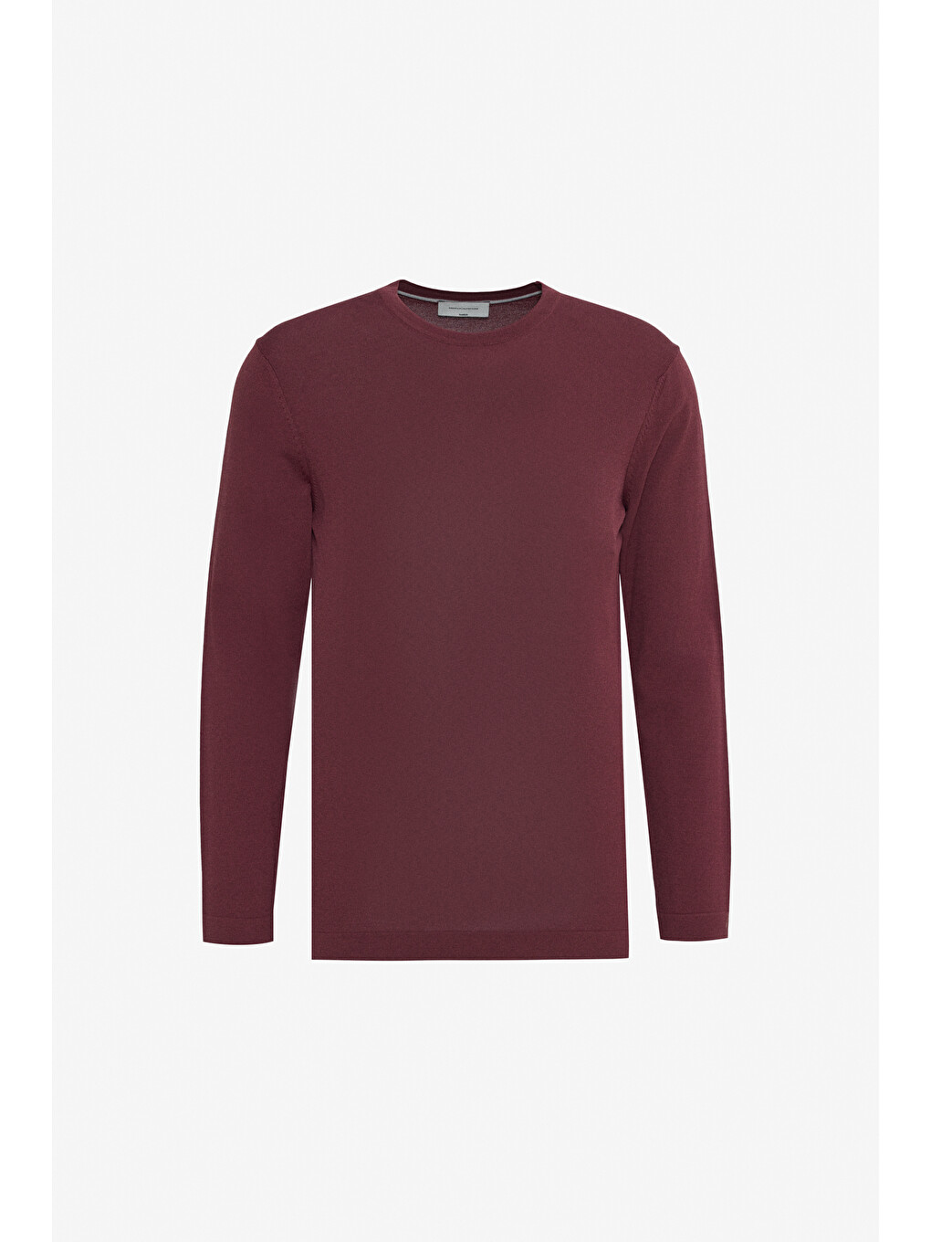 Erkek Bordo Standart Fit Normal Kesim Bisiklet Yaka Triko Basic Kazak-5