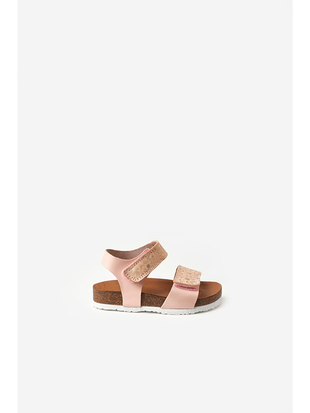 Pembe Bilekte Şeritli Kız Çocuk Deri Sandalet-1