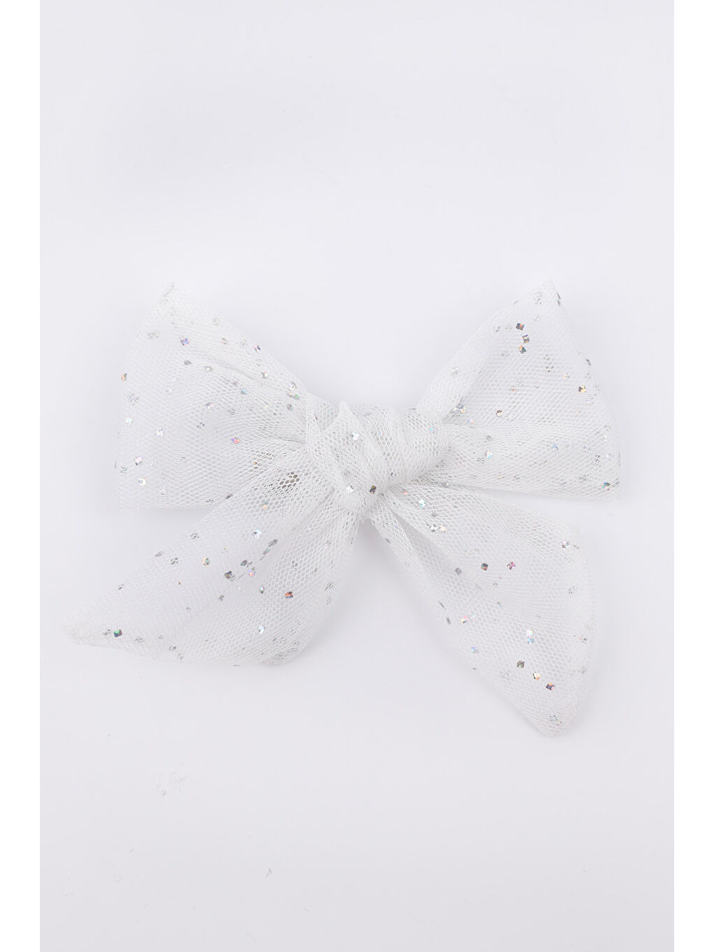 Ekru Simli Tül Fiyonk Kız Çocuk Klips Toka-1