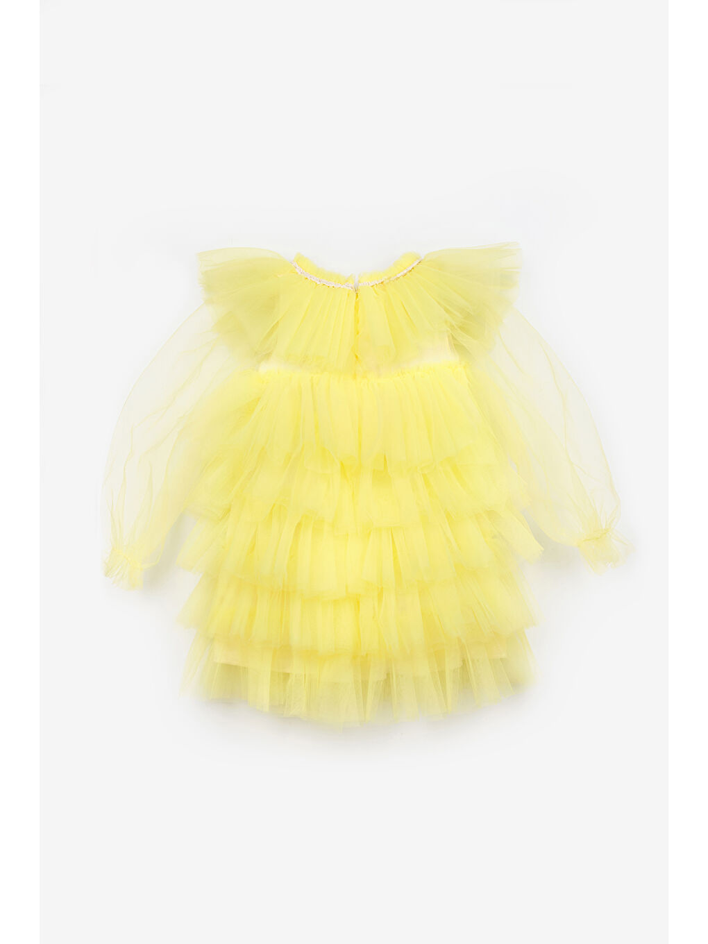 Sarı Kat Kat Kız Çocuk Tül Elbise - Laura-5