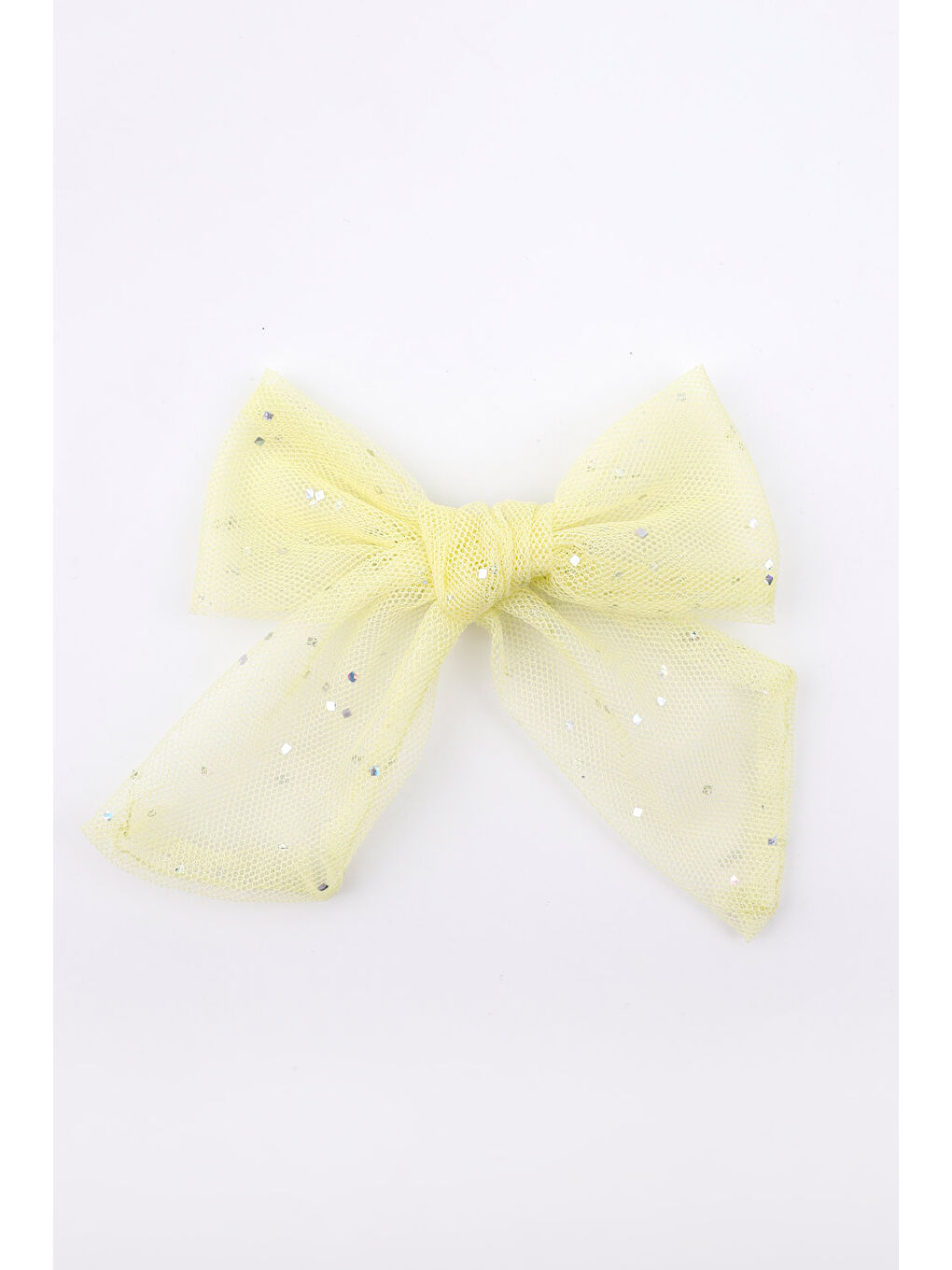 Sarı Simli Tül Fiyonk Kız Çocuk Klips Toka-1