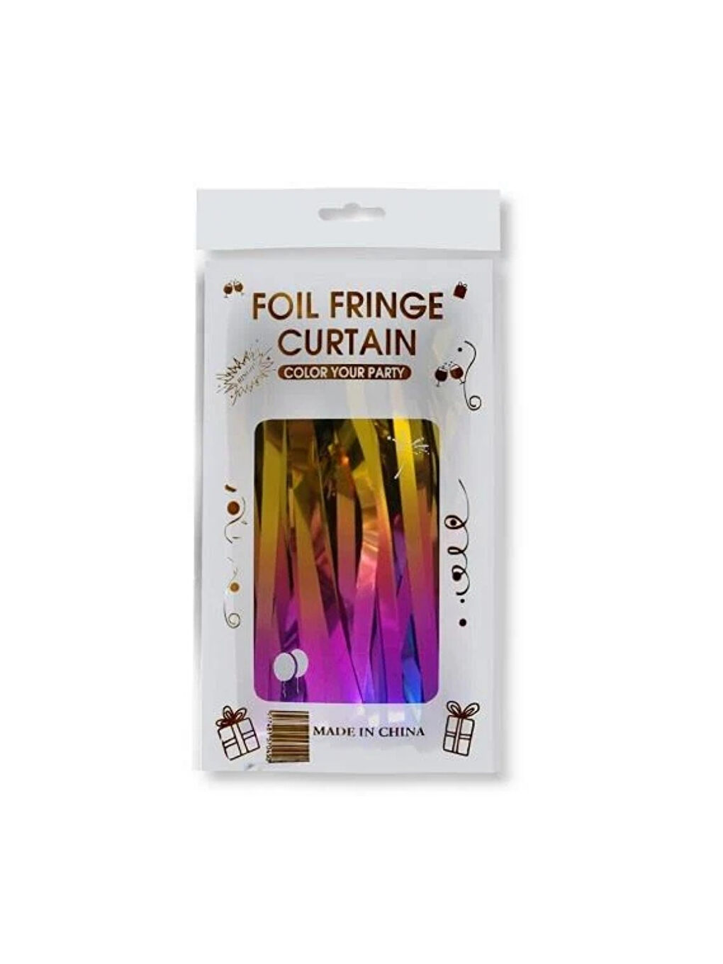 Karışık Çok Renkli Parlak Saçak Perde Parti Süsü-1