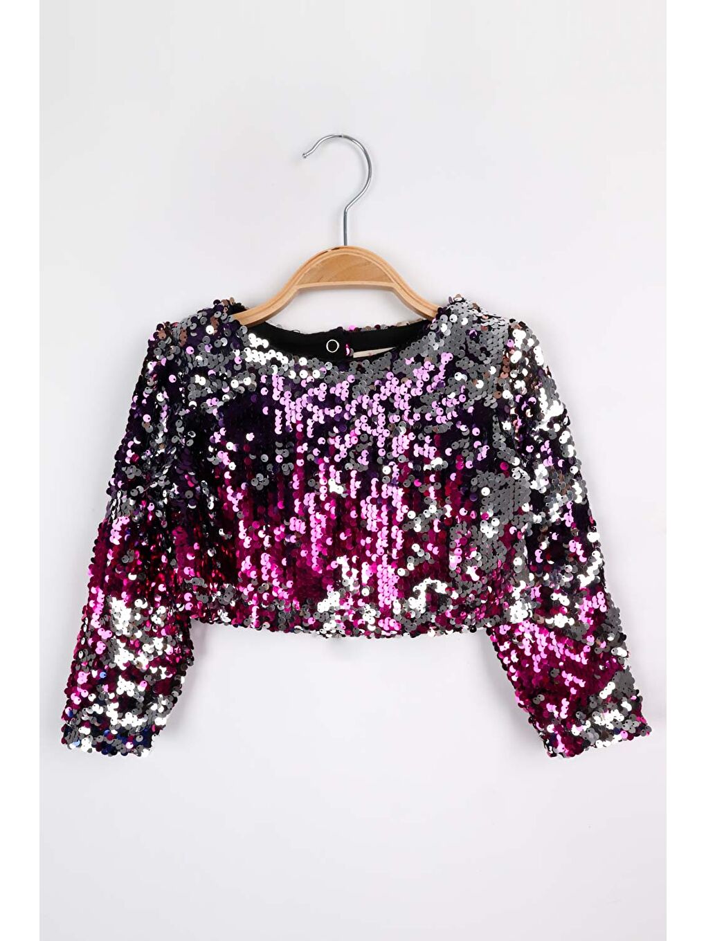Fuşya Payetli Etek Crop Kız Çocuk İkili Takım - Beatrice-5