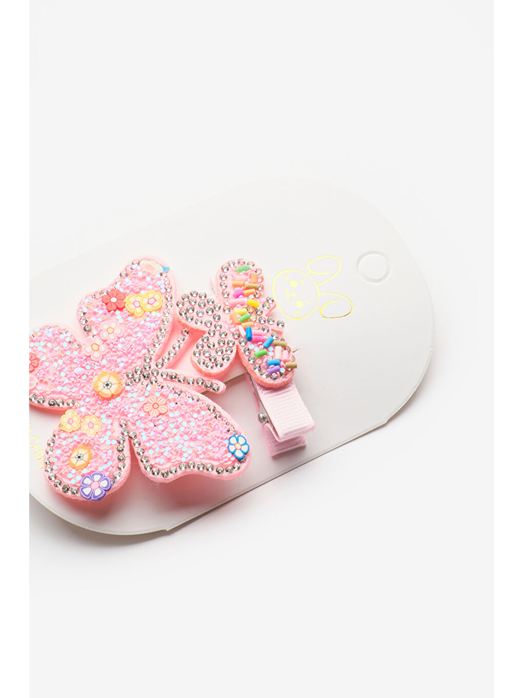 Pembe Pullu Kelebek İkili Kız Çocuk Klips Toka Set-1