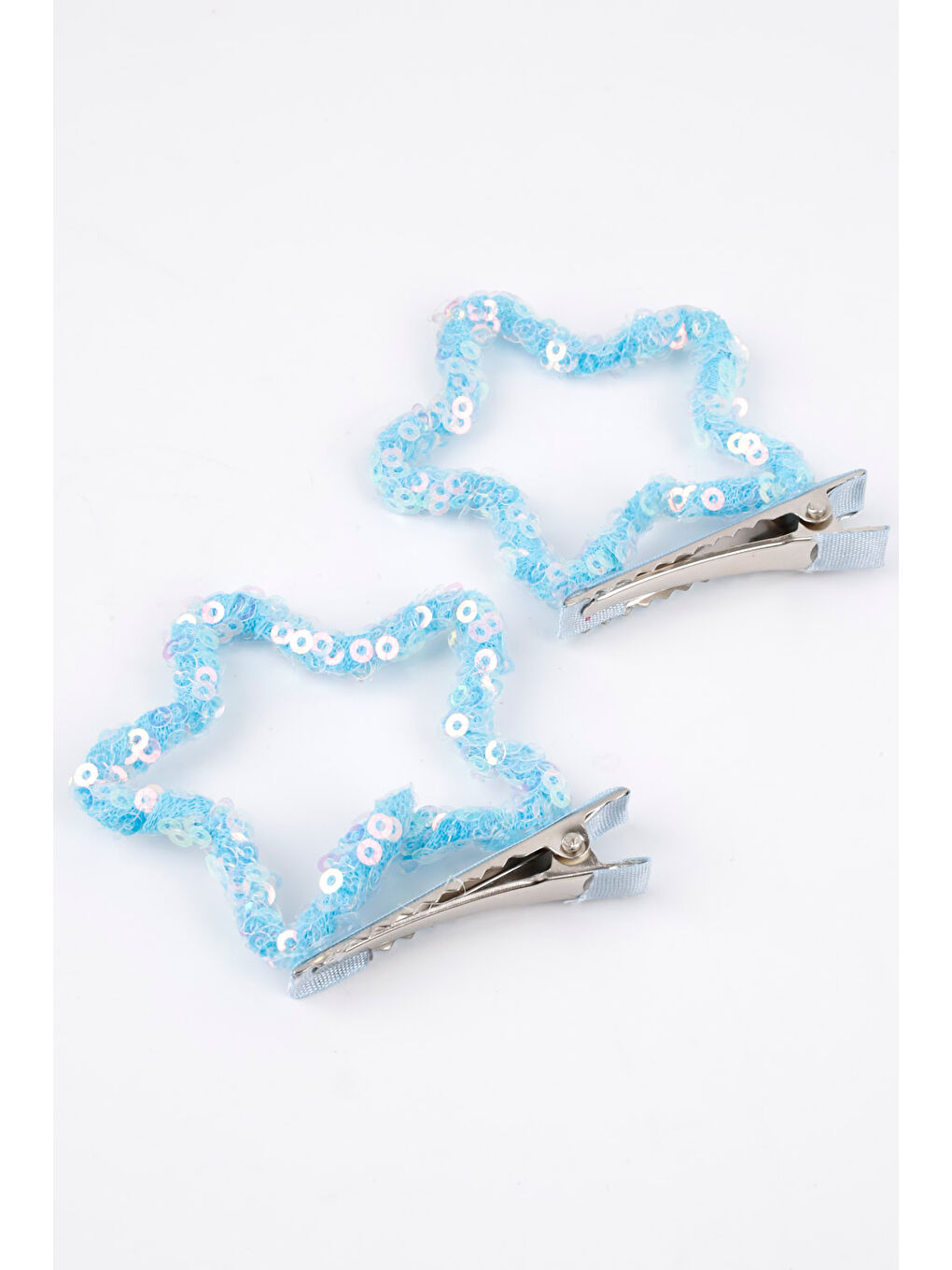 Mavi Payetli Yıldız İkili Kız Çocuk Klips Toka-1