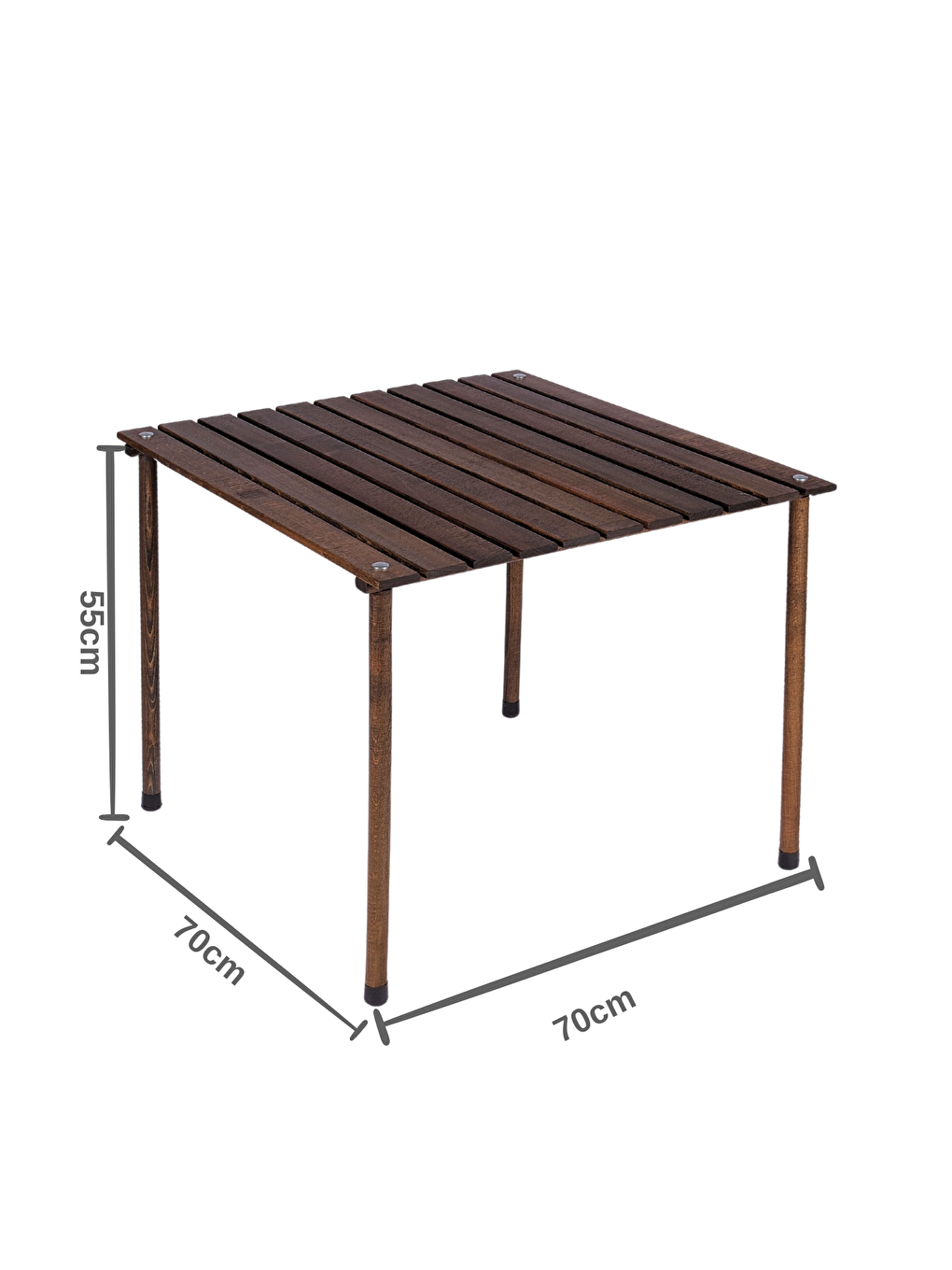 Bag The Joy Gri Ahşap Katlanır Antrasit – Koyu Gri Masa Sandalye Seti 70*70*55cm - 6