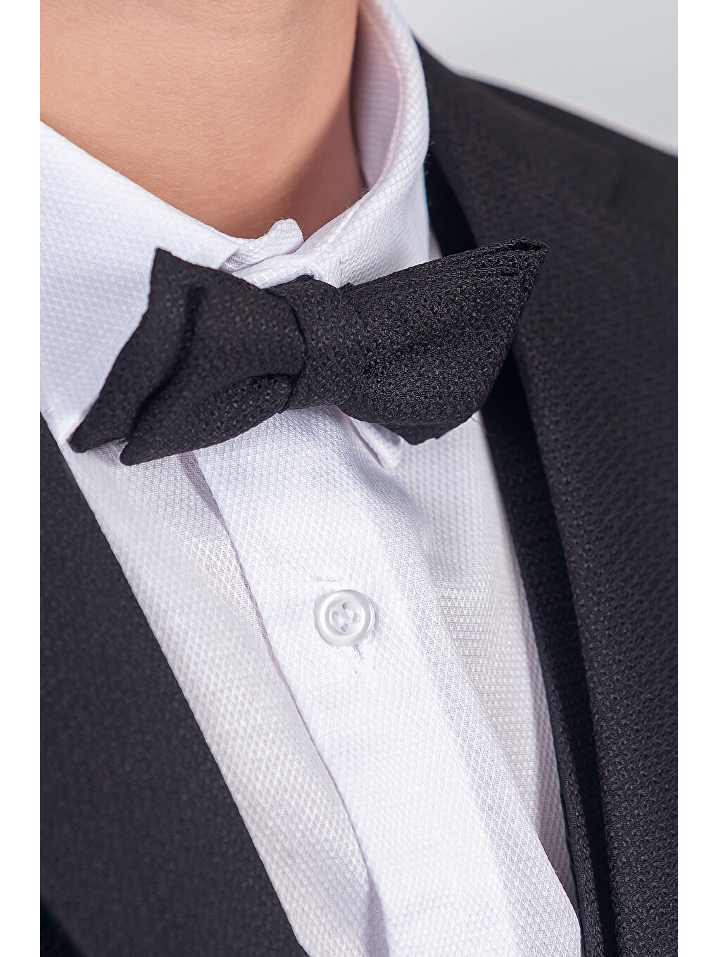 Siyah Erkek Çocuk Ceket Gömlek Pantolon Papyon Yelekli Takım Elbise TE.4000YY-3