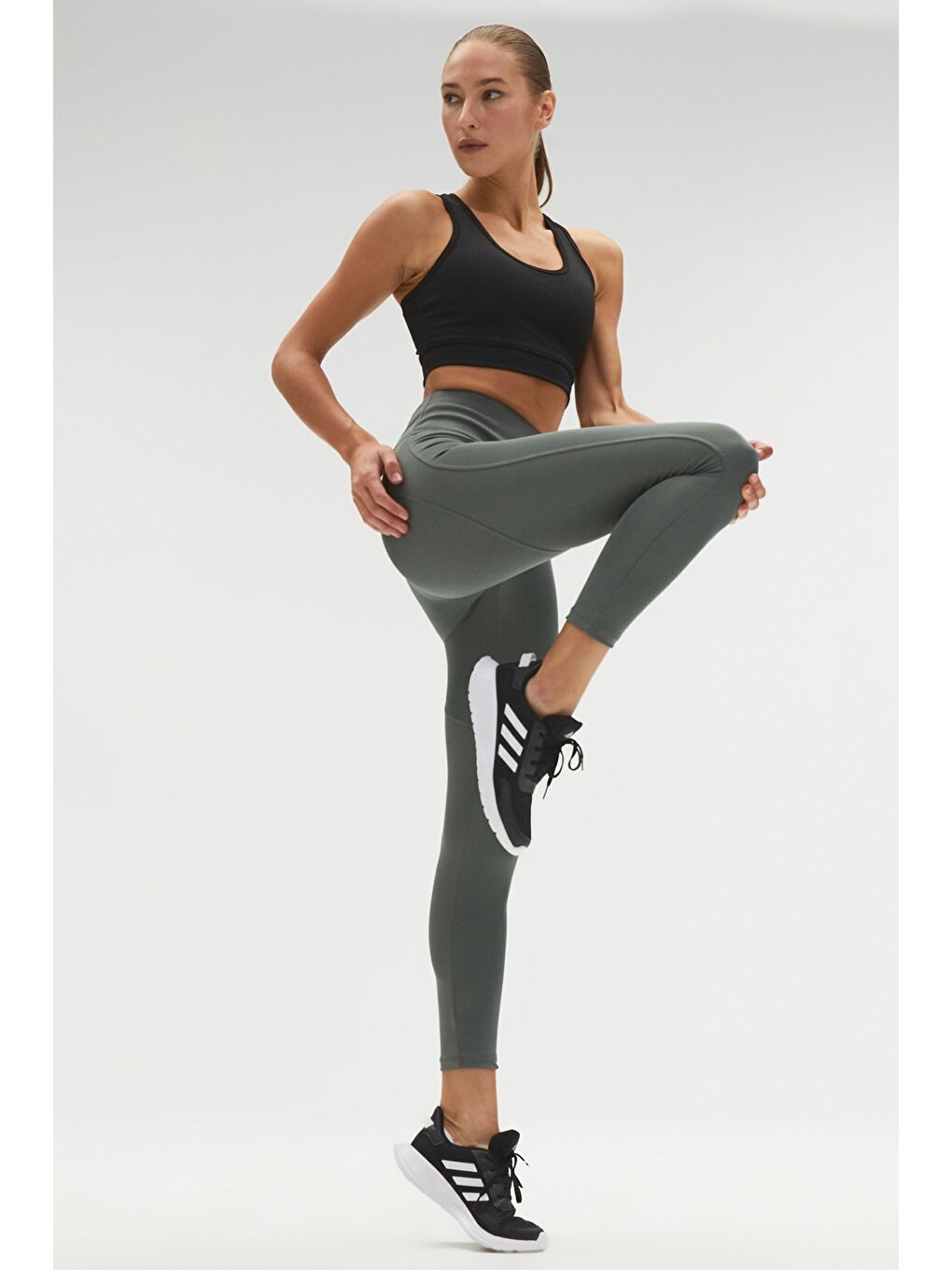 Haki Push-Up Özellikli Spor Tayt