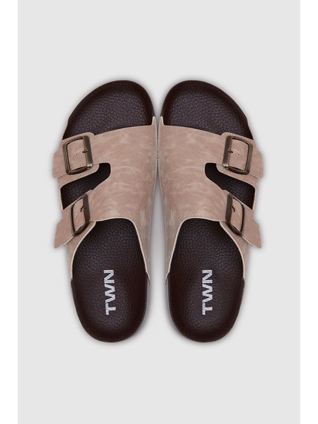 Twn Bej Çift Tokalı Terlik-2