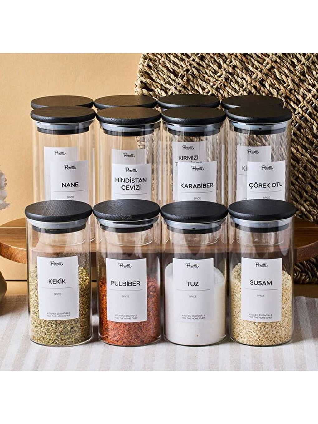 Karışık Riga 12'li Baharatlık - Siyah / Şeffaf - 300 ml-7