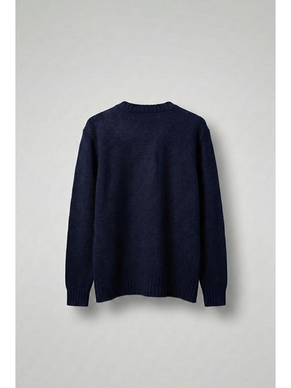 Erkek Regular Fit Bisiklet Yaka Kazak Lacivert-1