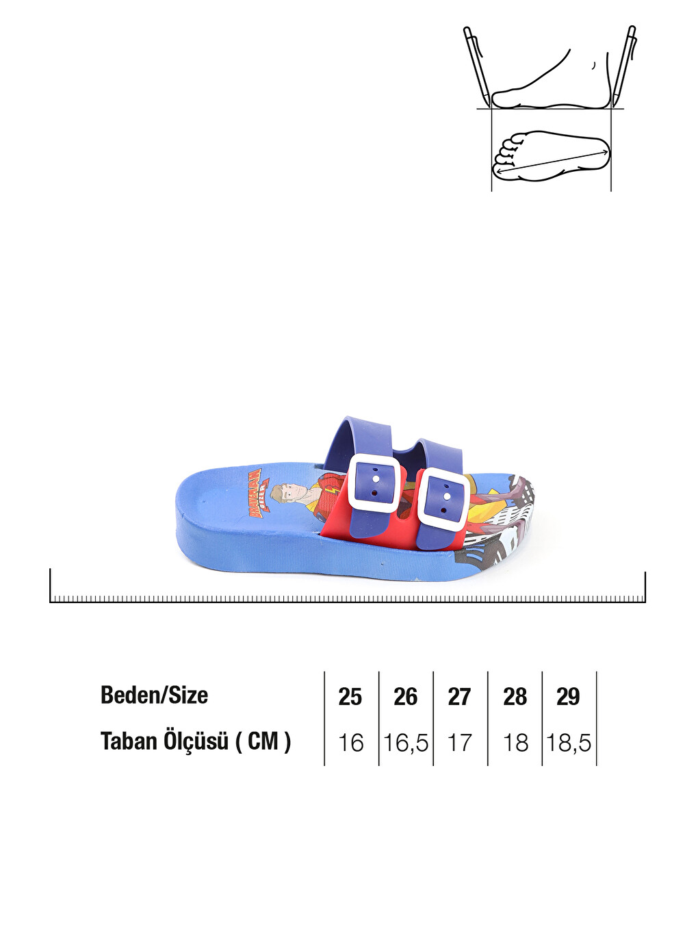 Mavi Yazlık Kaydırmaz Taban İki Toka Erkek Çocuk Terlik-2
