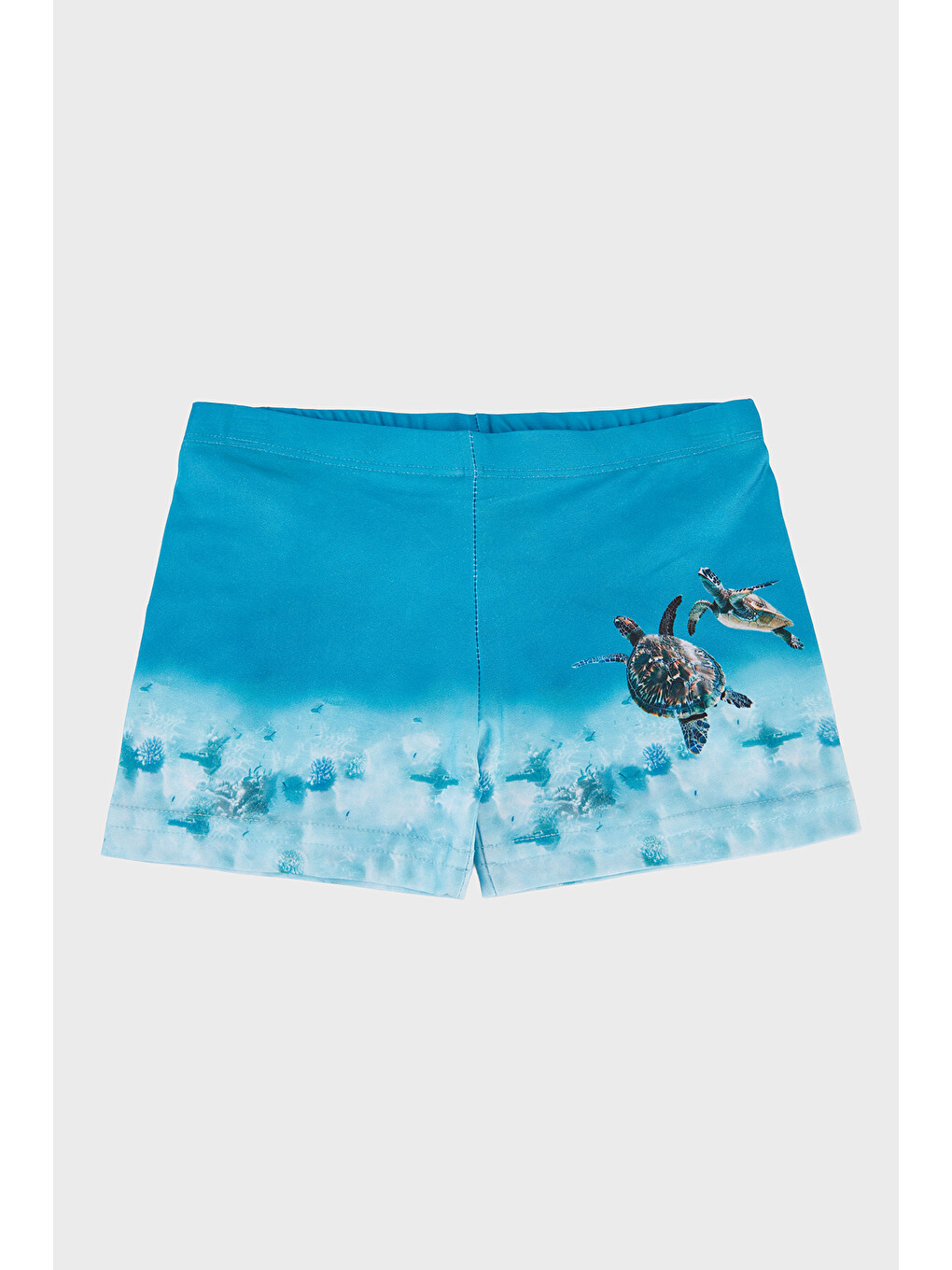 Turkuaz Caretta Desenli Beli Lastikli Boxer Mayo Short SR2632000005