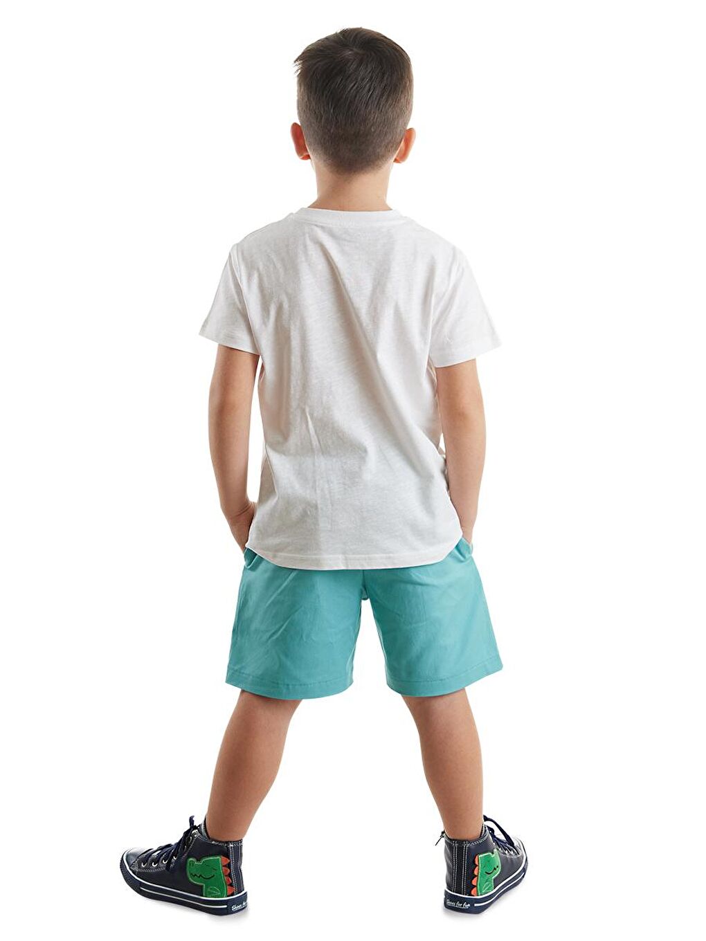 Denokids Karışık Timsah Erkek Çocuk T-shirt Gabardin Şort Takım - 1