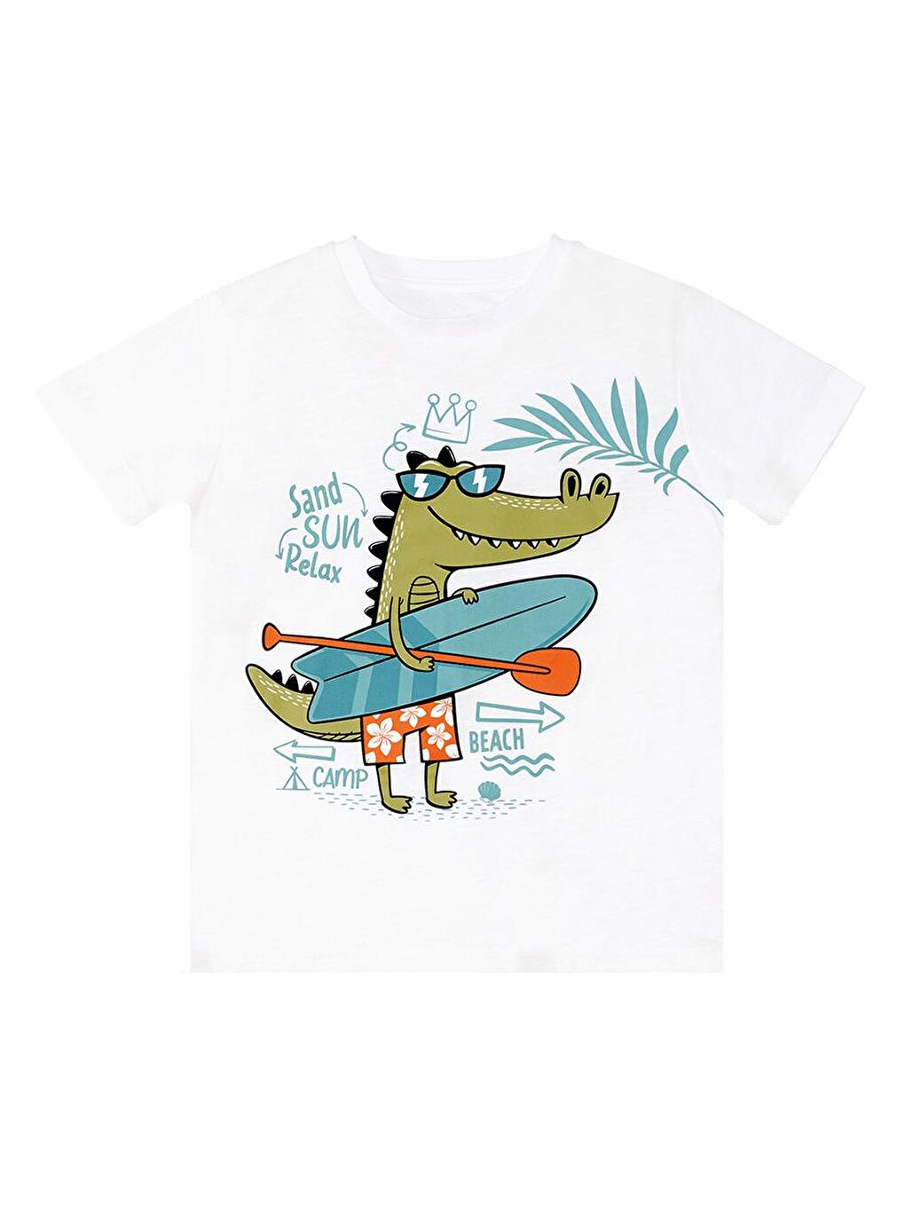 Denokids Karışık Timsah Erkek Çocuk T-shirt Gabardin Şort Takım - 4