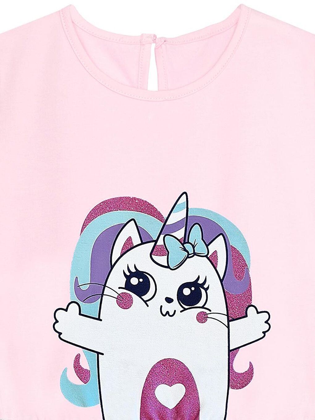 Denokids Pembe Kedicik Unicorn Kız Çocuk Tüllü Elbise - 4