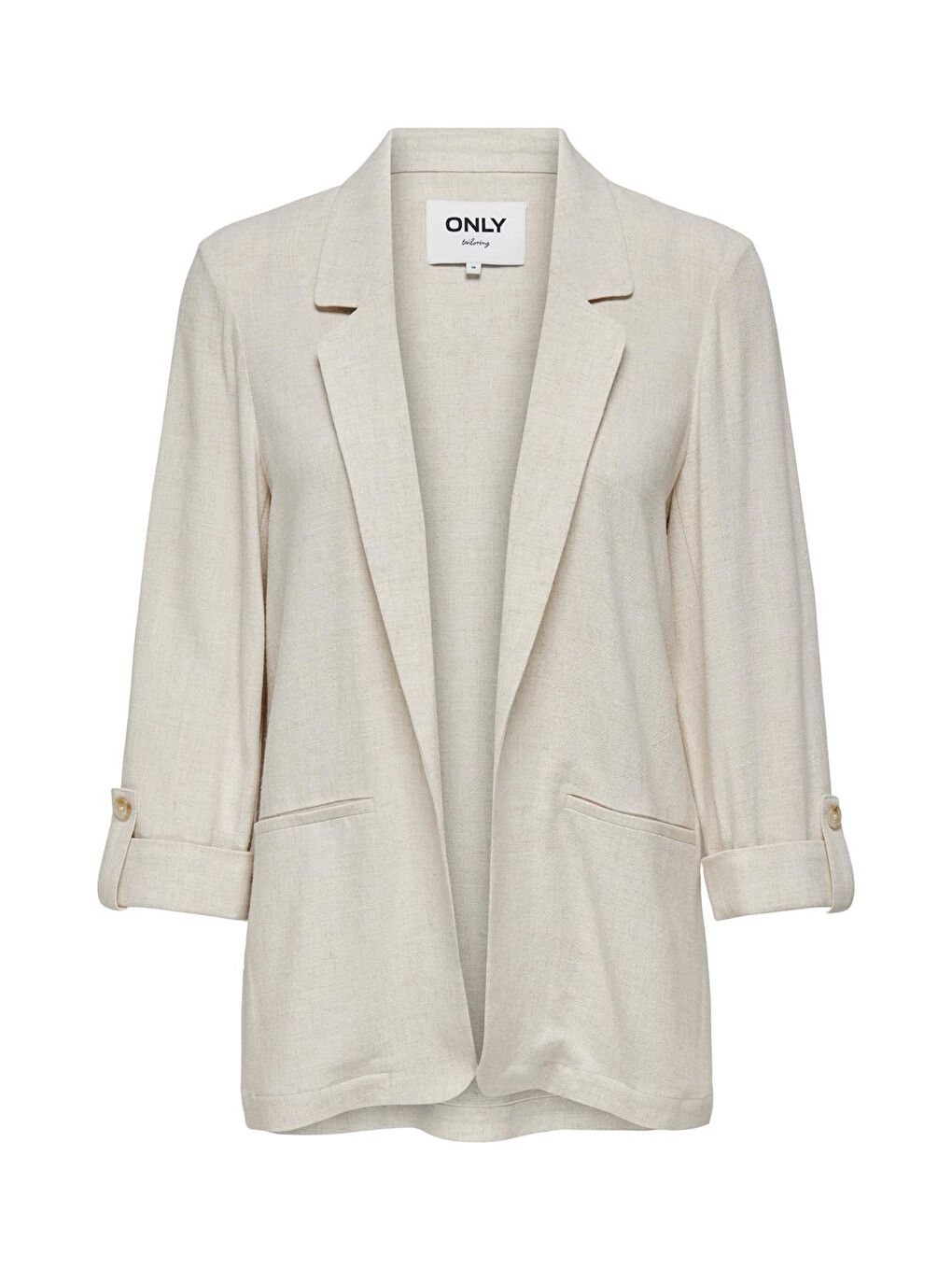 Bej Onlsiesta Keten Karışımlı Loose Fit Blazer Kadın Ceket 15322274