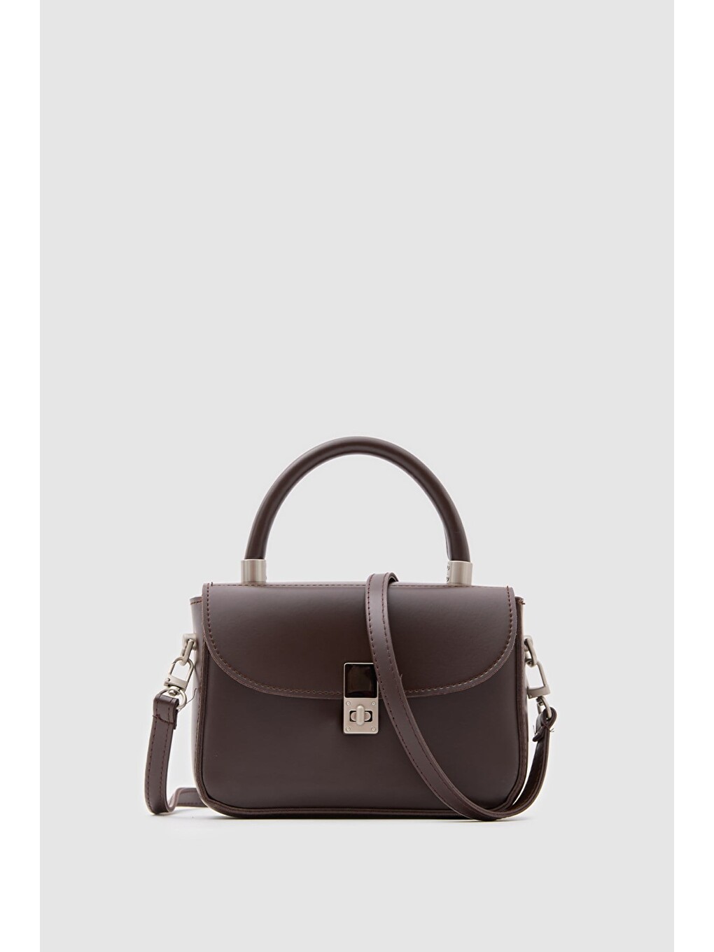 Kahverengi Cobble Small Çapraz Çanta Kahve-2