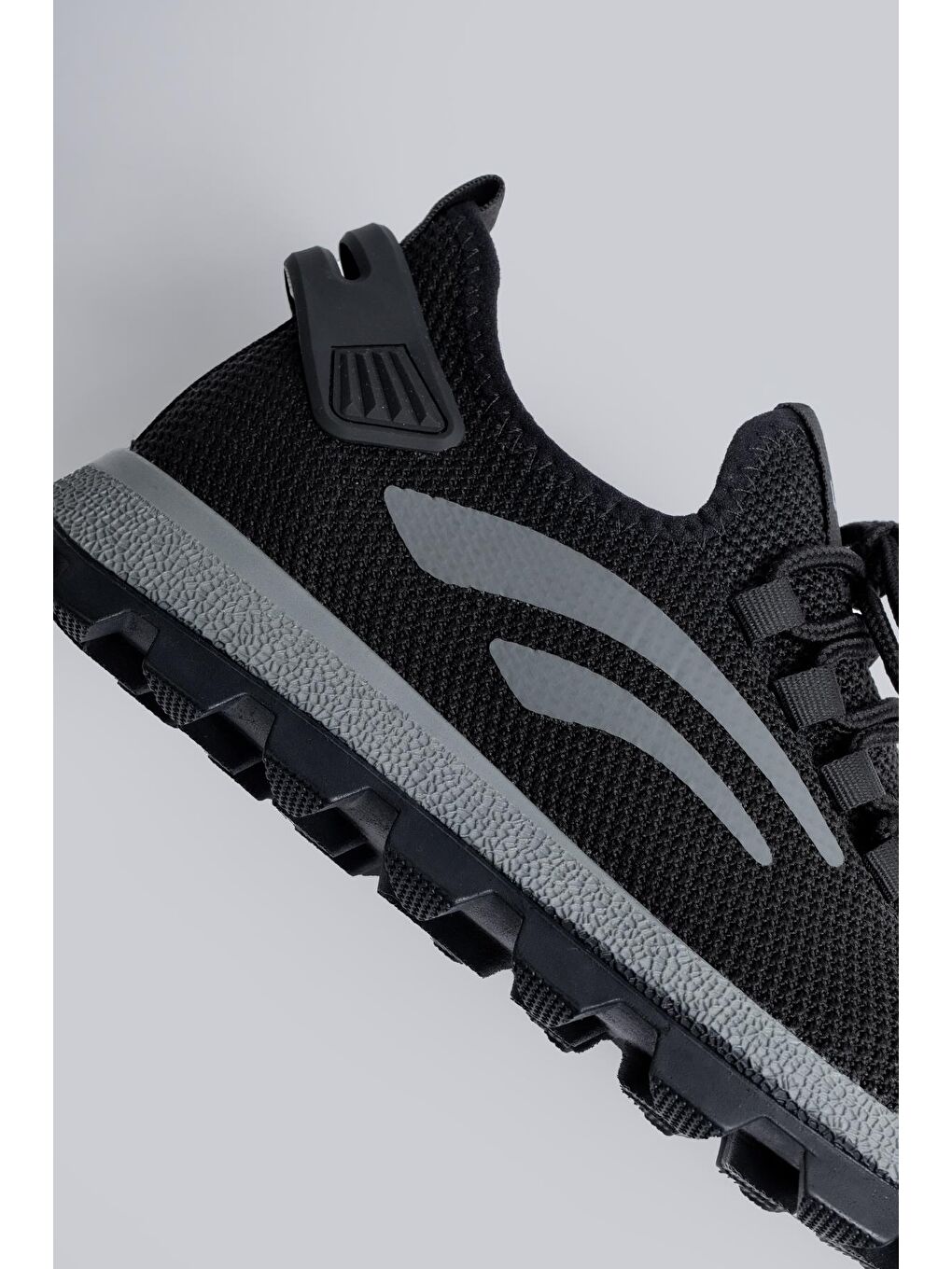 Siyah Erkek Baskılı Spor Ayakkabı-5