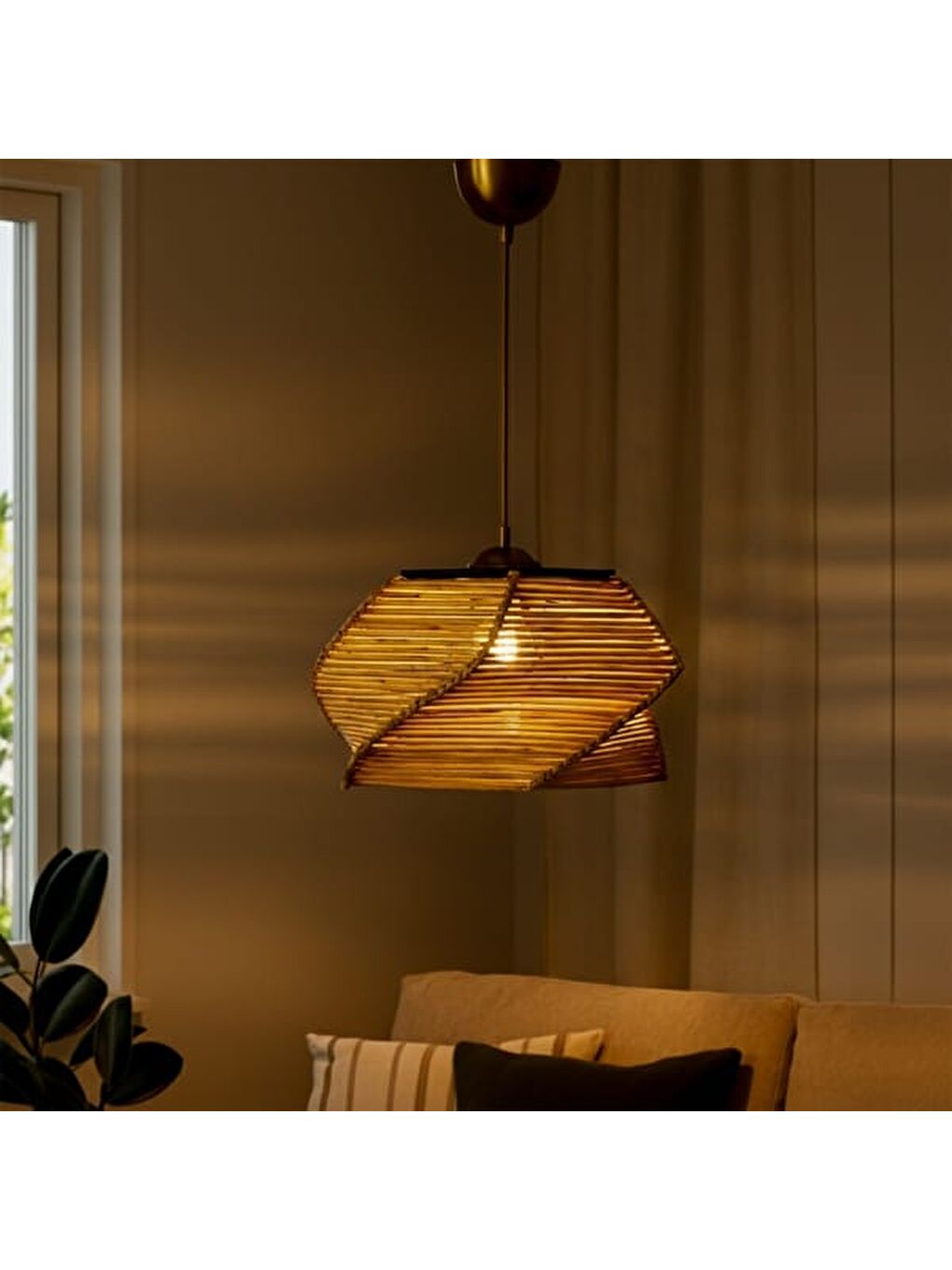 Kahverengi Evidea Lighting Grata Tekli Avize - Eskitme - 18x18x36 cm-5