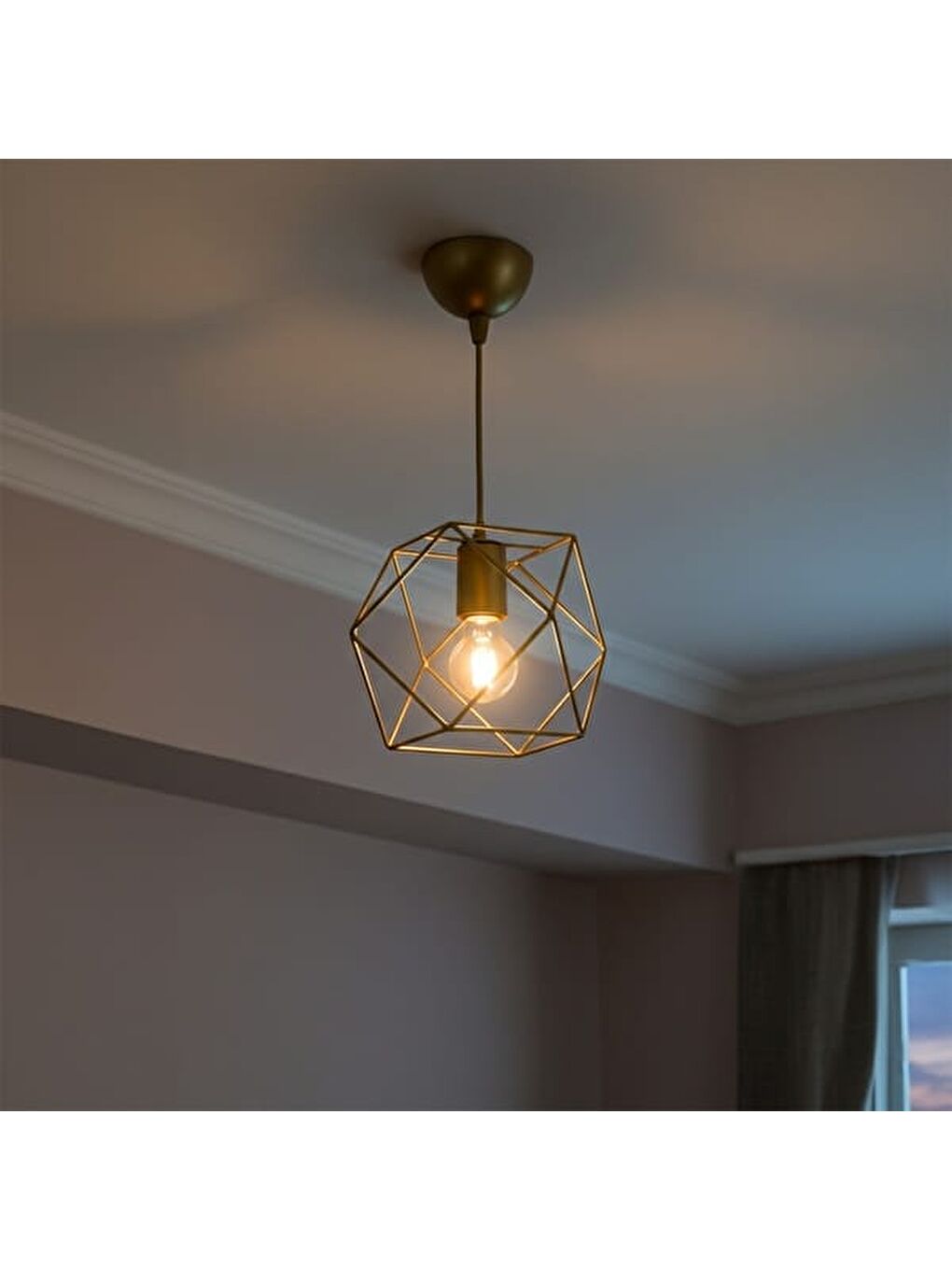 Karışık Zambak Tekli Avize - Eskitme - 70x22x22 cm-5