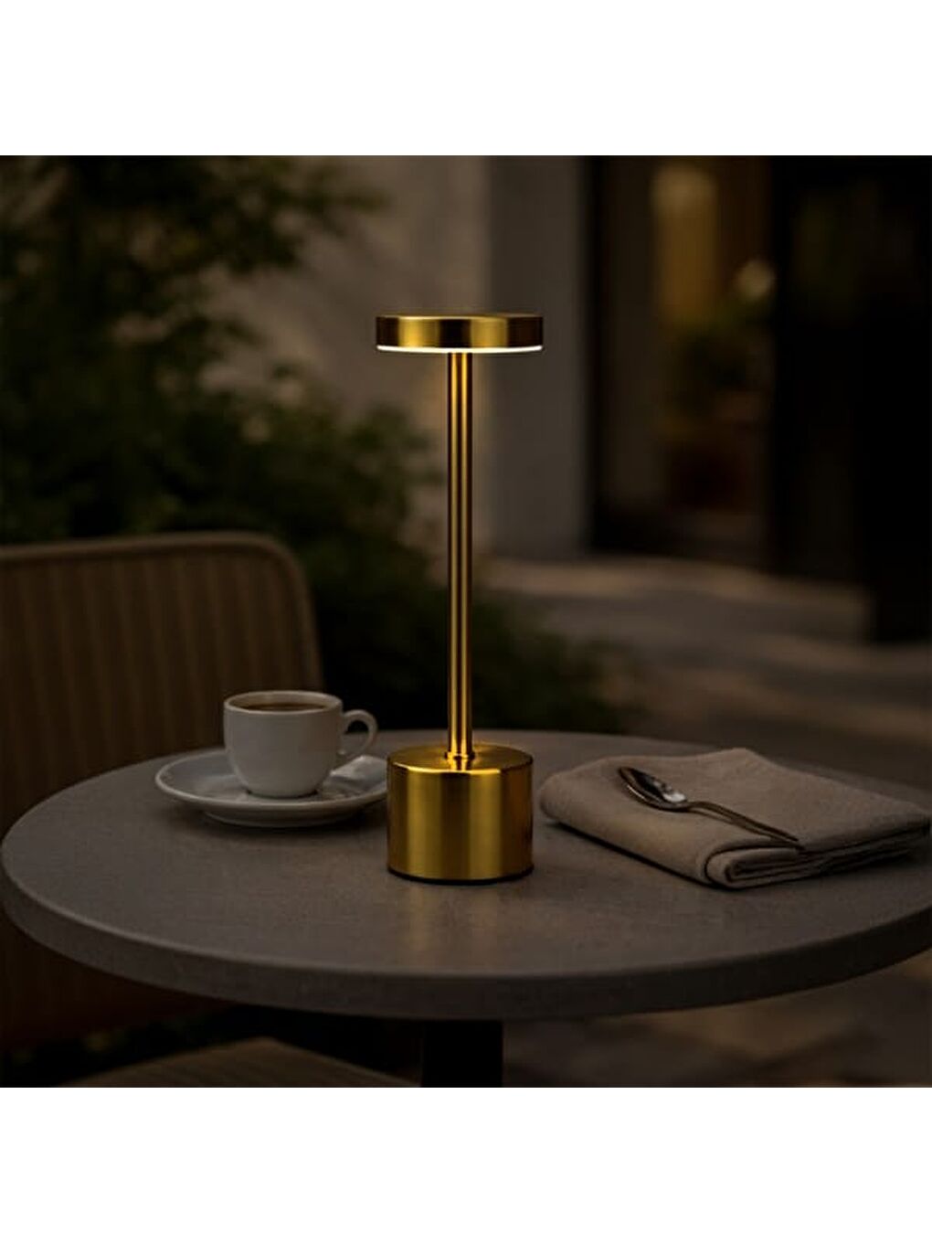 Sarı Dekoratif Şarjlı Dokunmatik Masa Lambası - Gold - 31 cm-7