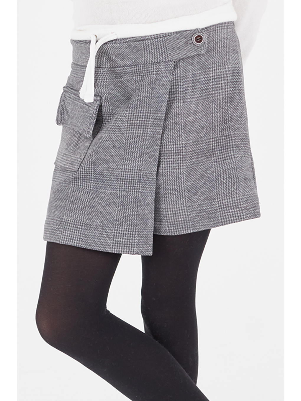 Beyaz Kız Çocuk Etekli Bluzlu Takım 4-12 Yaş 14636-3