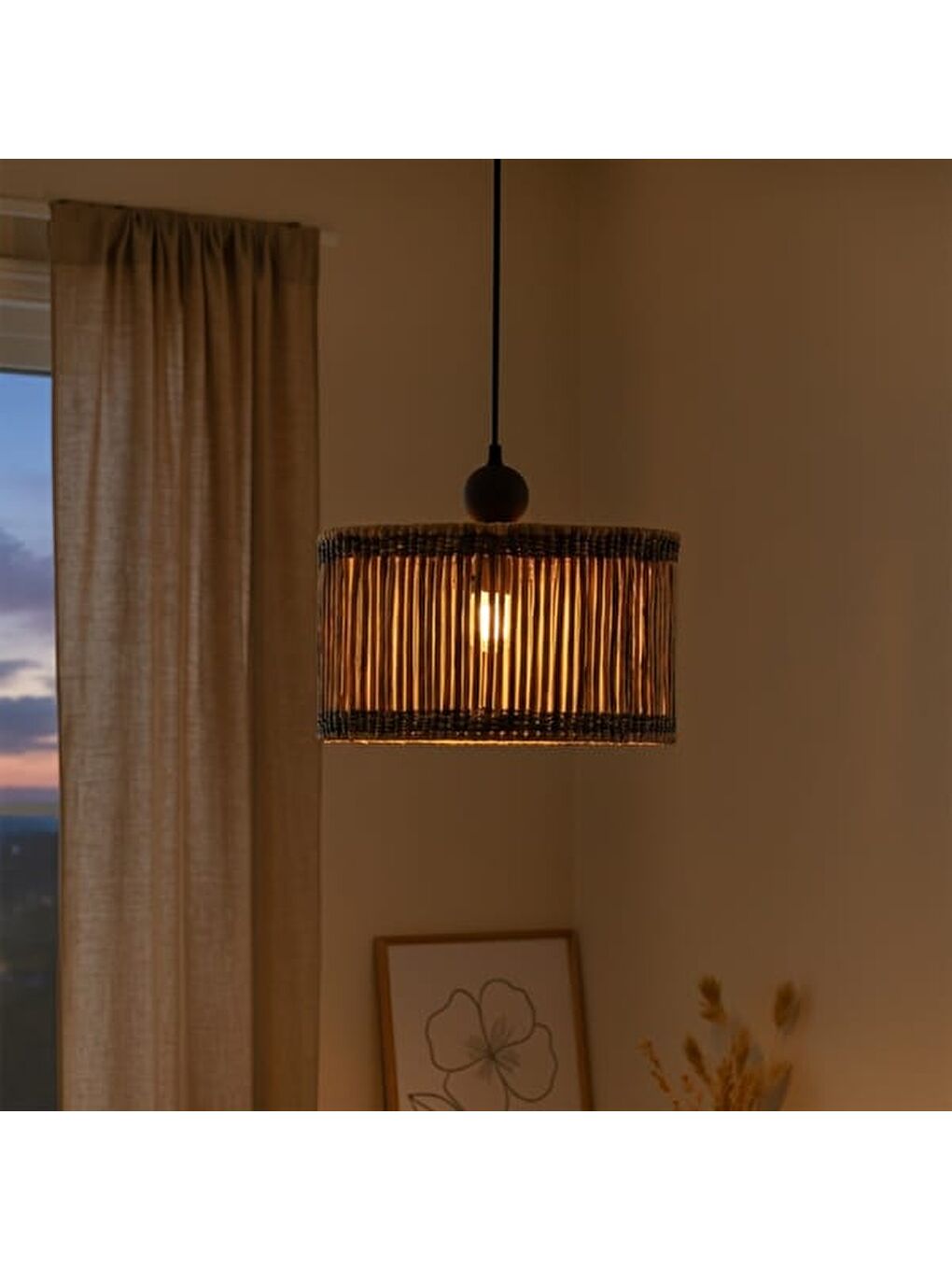 Brise Handmade Avize - Kahverengi / Antrasit - 20x30x30 cm-5