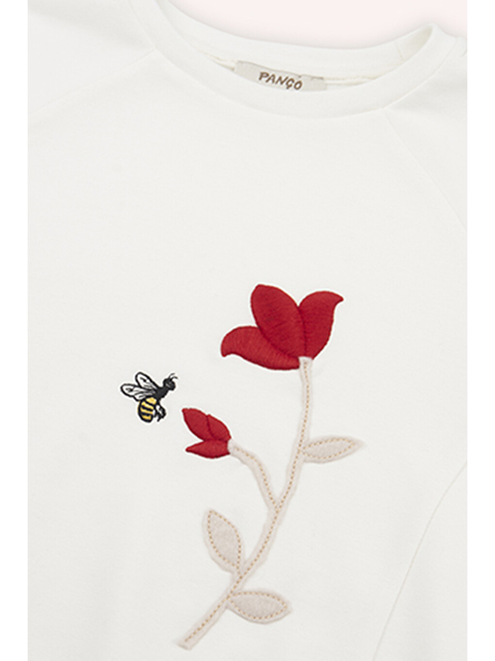 Kız Çocuk Nakış Detaylı Ekru Sweatshirt-4