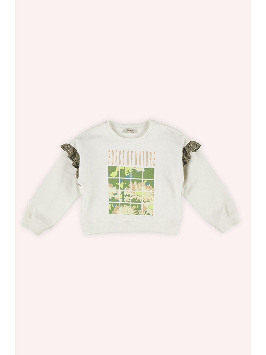 Kız Çocuk Baskılı Beyaz Sweatshirt-2