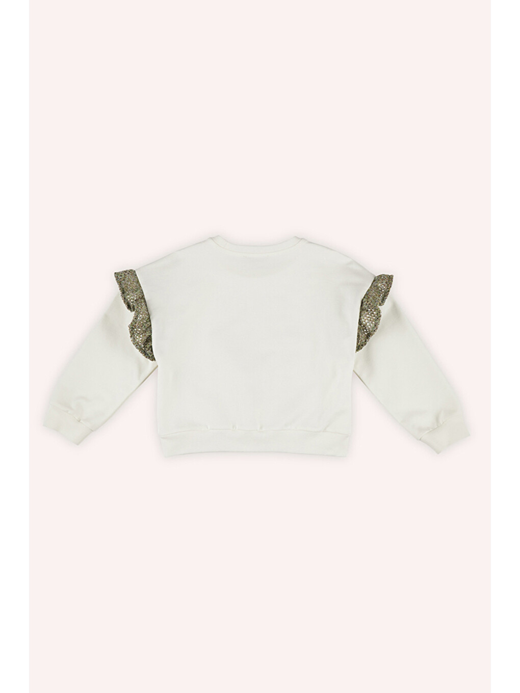 Kız Çocuk Baskılı Beyaz Sweatshirt-3