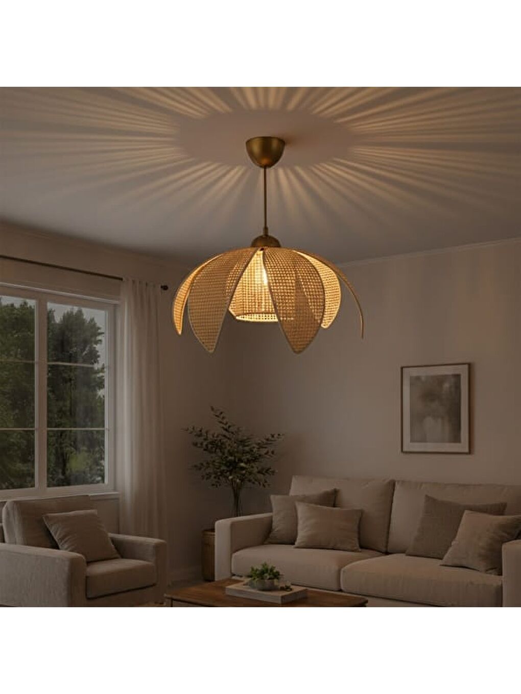 Ekru Karla Avize - Krem / Eskitme-4