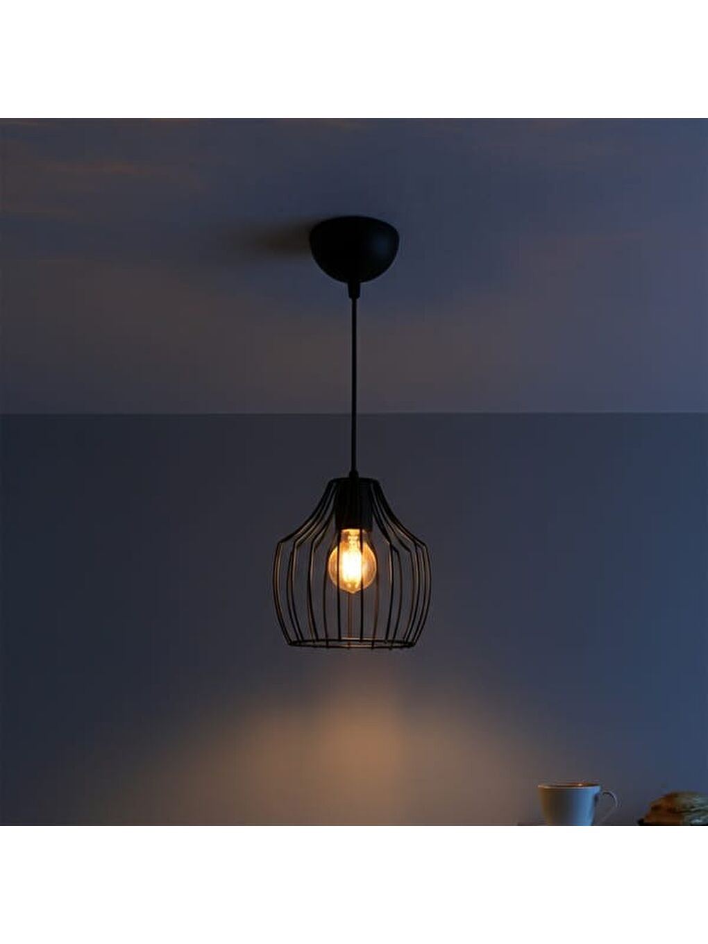 Burgaz Modern Tekli Avize - Siyah - 65x20x20 cm-5