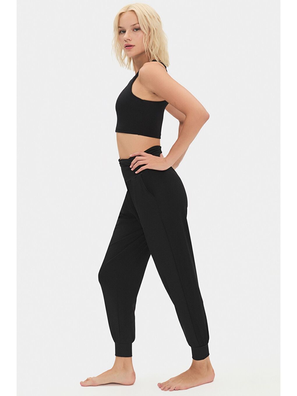 Joystar Siyah Kadın Exclusive Yüksek Bel Jogger Eşofman Altı - 1