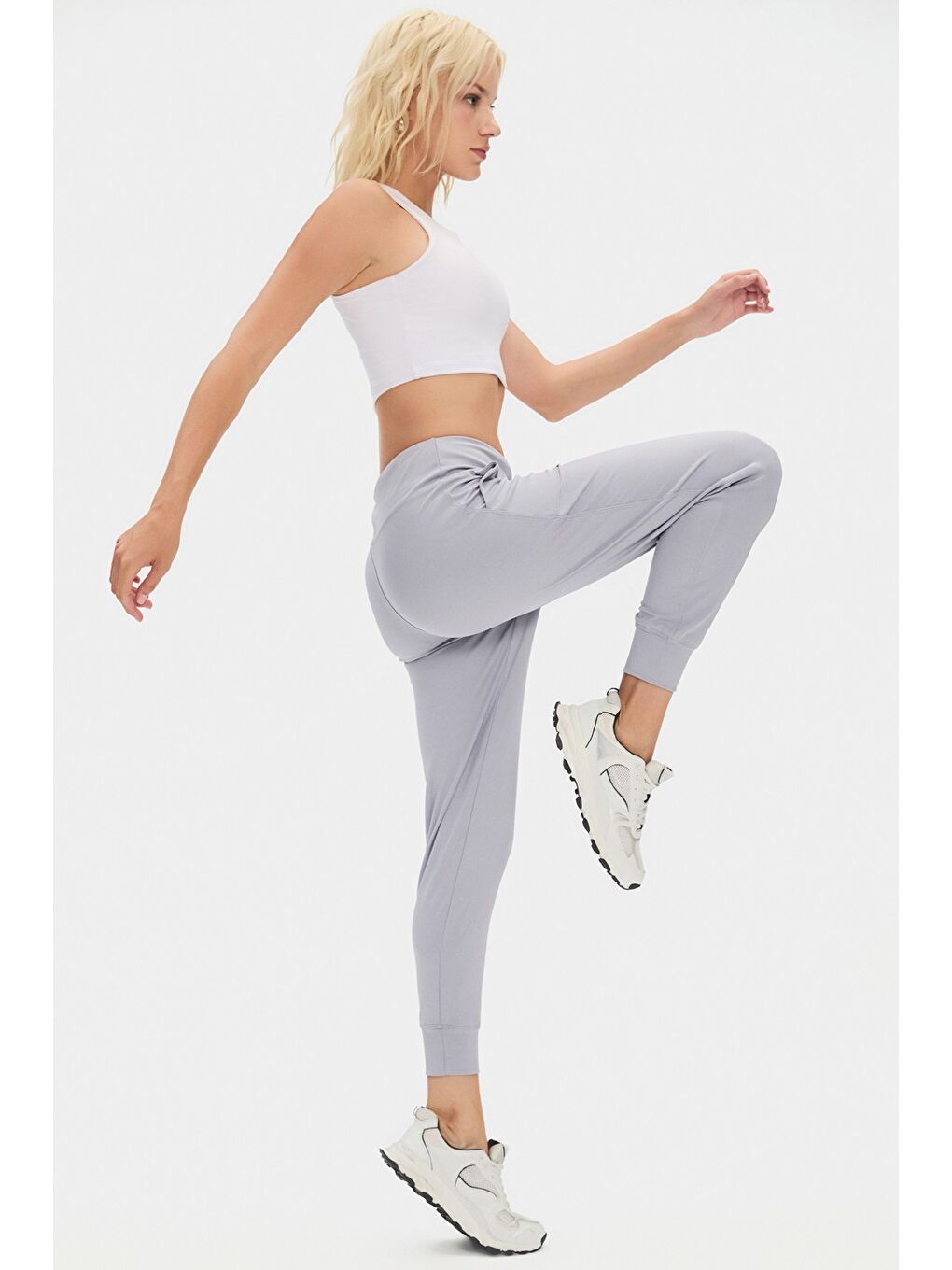 Joystar Gri Kadın Exclusive Yüksek Bel Jogger Eşofman Altı