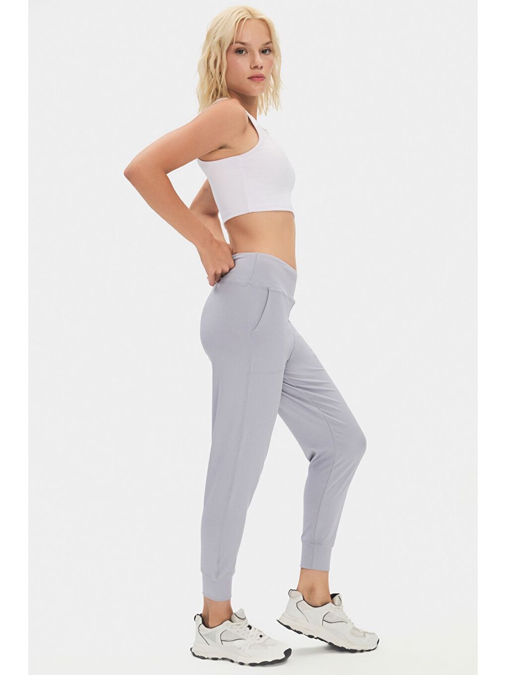 Joystar Gri Kadın Exclusive Yüksek Bel Jogger Eşofman Altı - 2