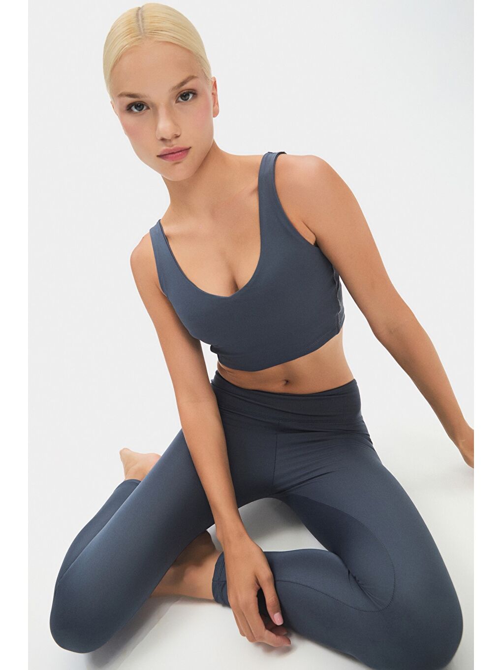 Joystar Antrasit Kadın Yüksek Bel Toparlayıcı Basic Spor Tayt - 1
