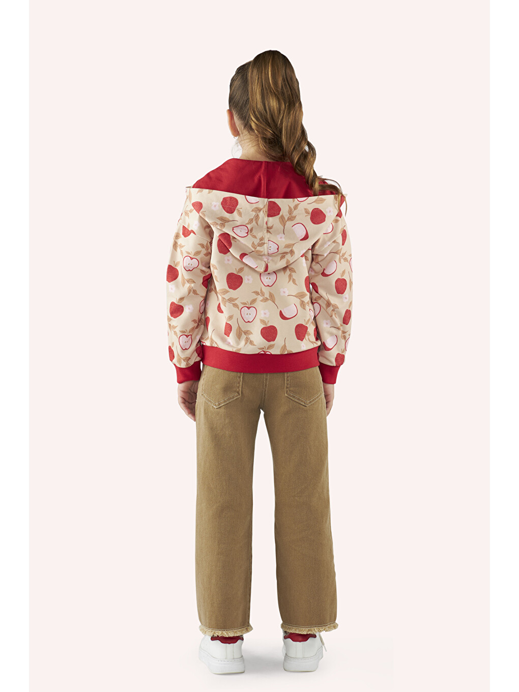 Kahverengi Kız Çocuk Cepli Camel Jean Pantolon-2
