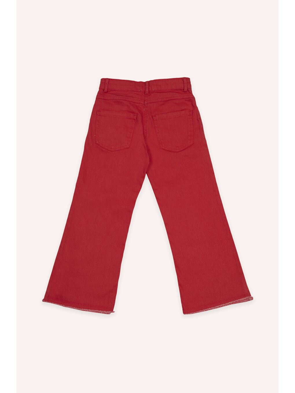 Kız Çocuk Cepli Kırmızı Jean Pantolon-1