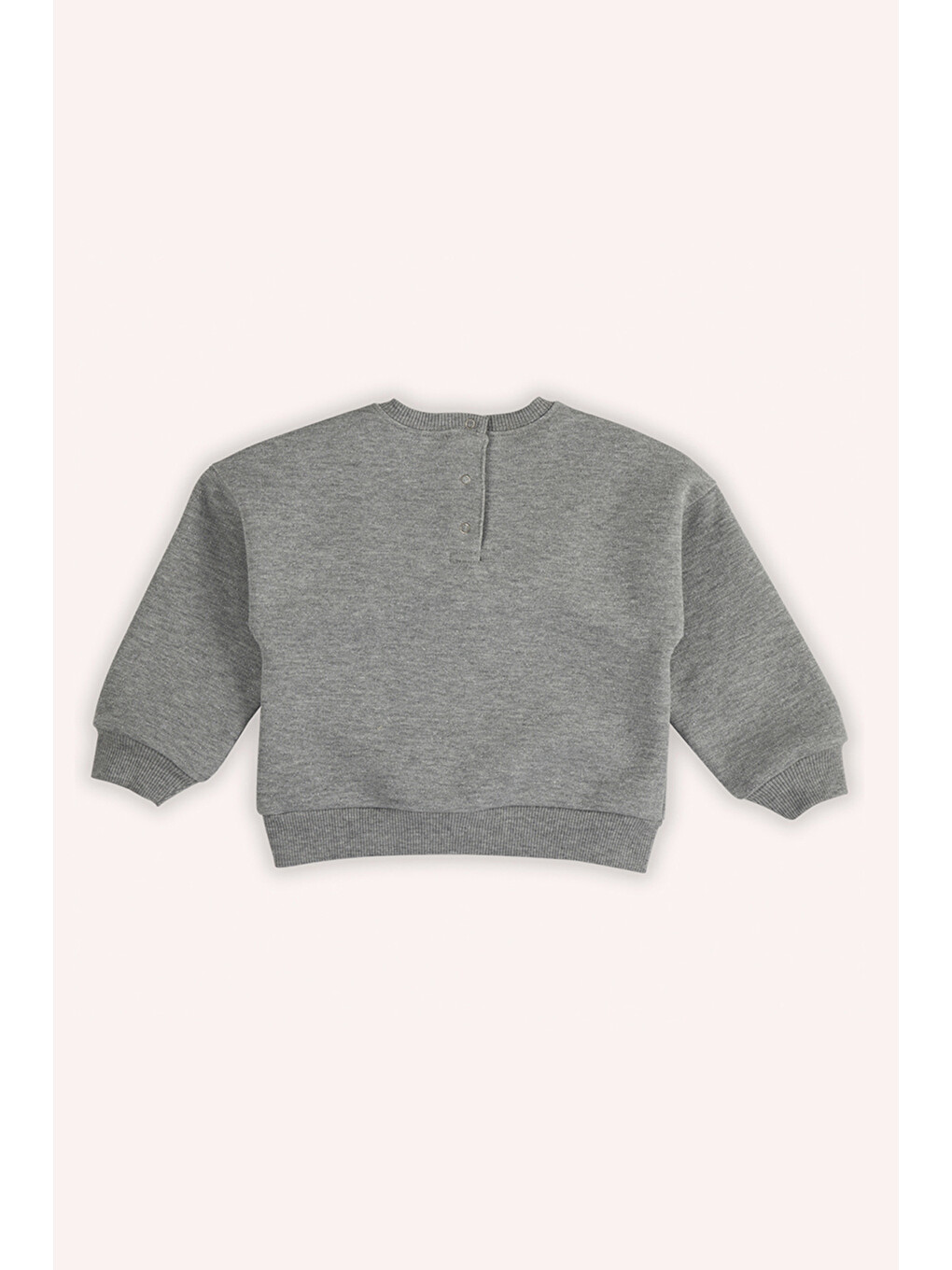 Kız Bebek Tül Fiyonk Detaylı Gri-melanj Sweatshirt-1