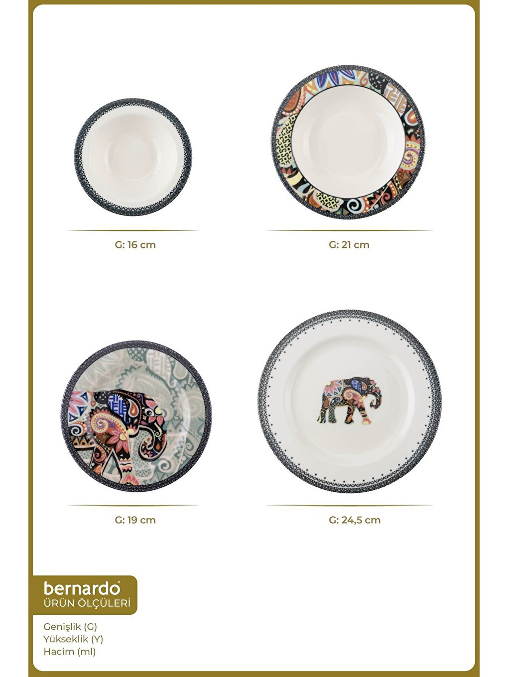 Beyaz Elephant 24 Parça Yemek Takımı-1