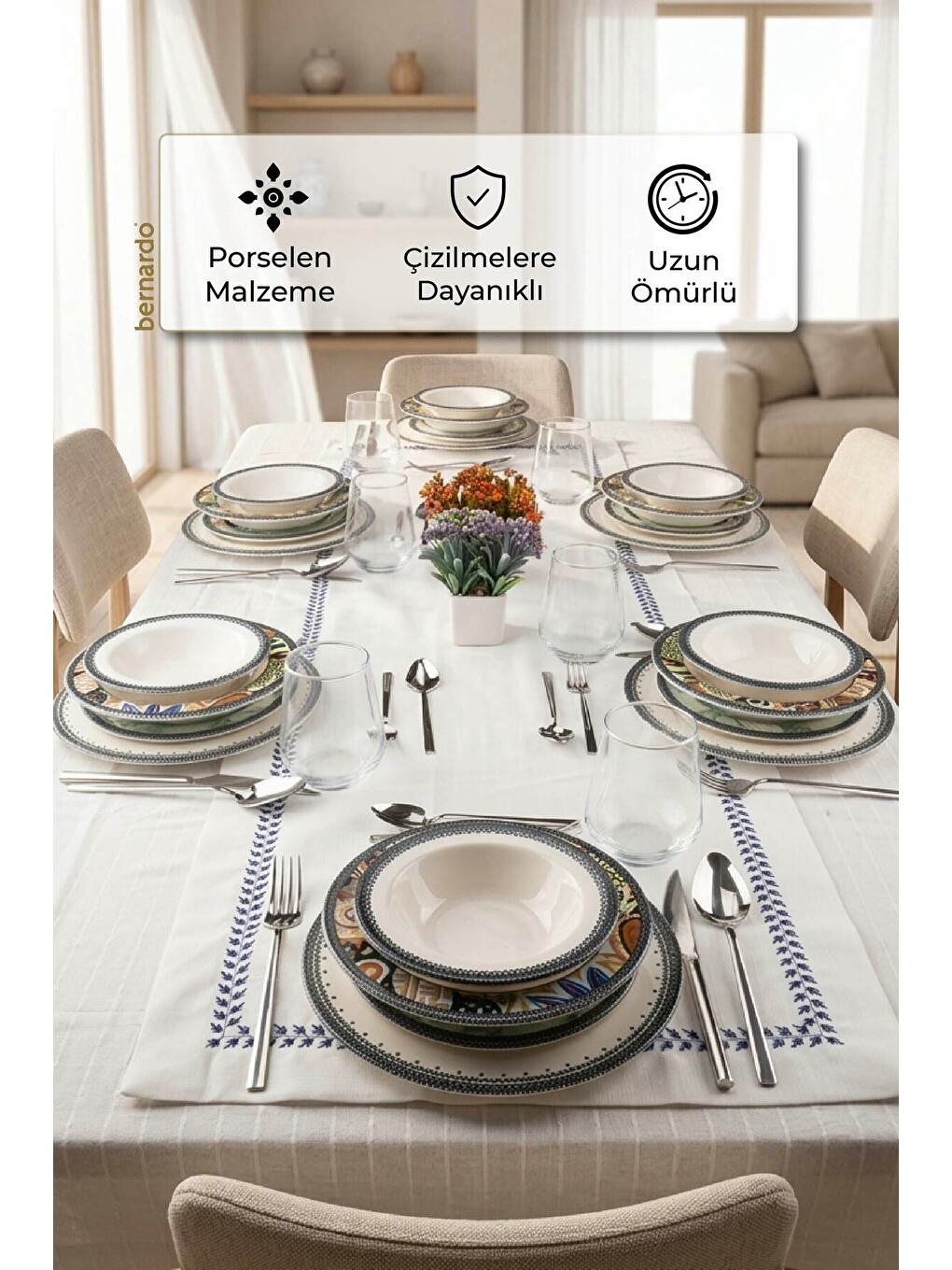 Beyaz Elephant 24 Parça Yemek Takımı-6