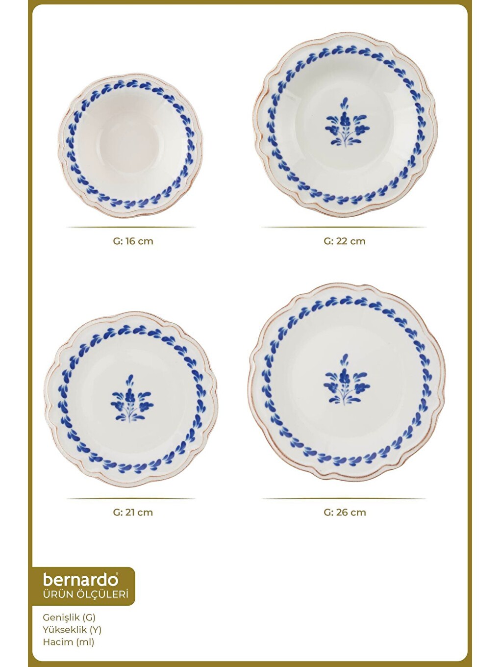 Beyaz Blue Flower 24 Parça Yemek Takımı-1