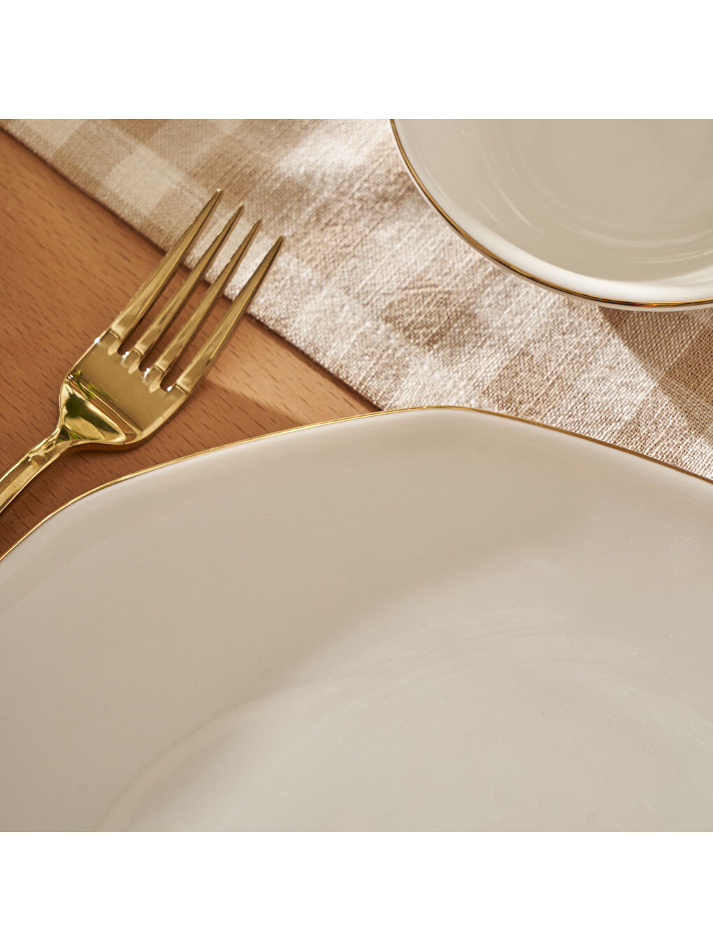 Sarı Opal Porselen 26 Parça 6 Kişilik Kahvaltı Takımı Gold-3