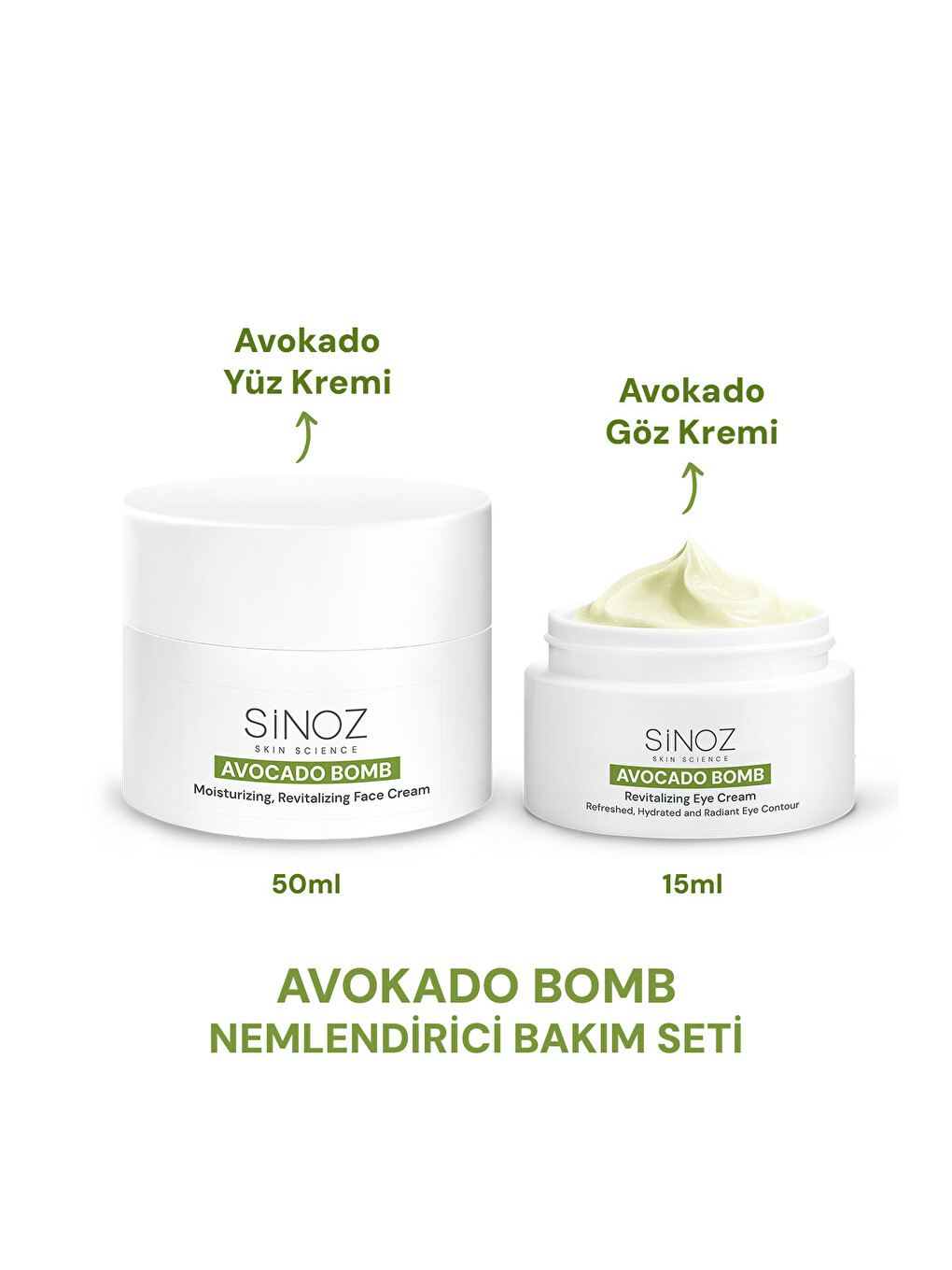 Avokado Bomb Yoğun Nemlendirici Yüz Kremi & Göz Kremi 2'li Bakım Seti