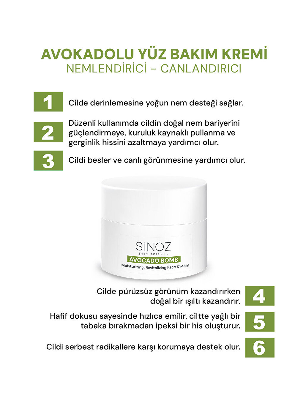 Avokado Bomb Yoğun Nemlendirici Yüz Kremi & Göz Kremi 2'li Bakım Seti-2