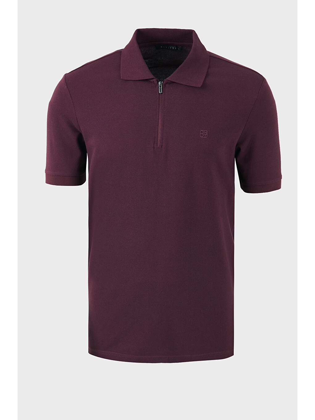 Bordo Regular Fit Fermuarlı Polo T Shirt 5904069-5