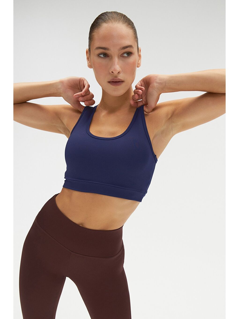 Lacivert Halter Yaka Spor Sütyeni